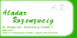 aladar rozenzweig business card